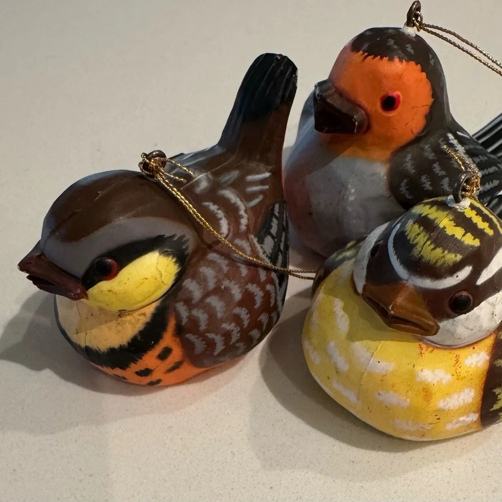 Colorful Bird Ornaments Set